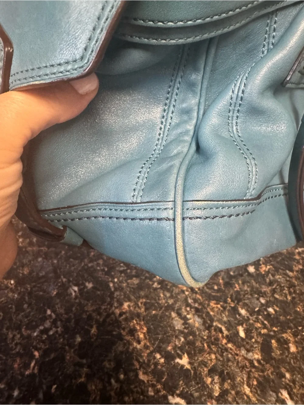 Coach Hamptons Lindsay Satchel 12475 Teal Leather 2008 Rare Y2K